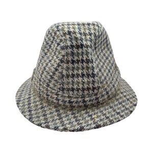 Donegal Irish Wool Hat Fedora Gray Tweed Houndstooth J.F. Maguire‎